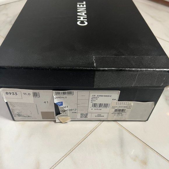 NIB - Gorgeous Chanel Pearl and Gold Wedges - Collector's Dream - Picture 5 of 8